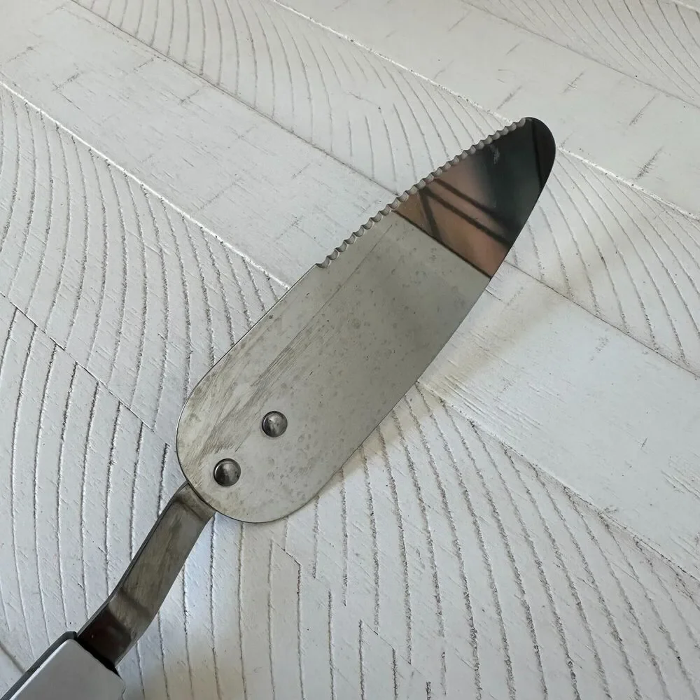 Vintage Cheese Spatula Knife Spreader Stainless‎ Steel Made in USA Veggie Design